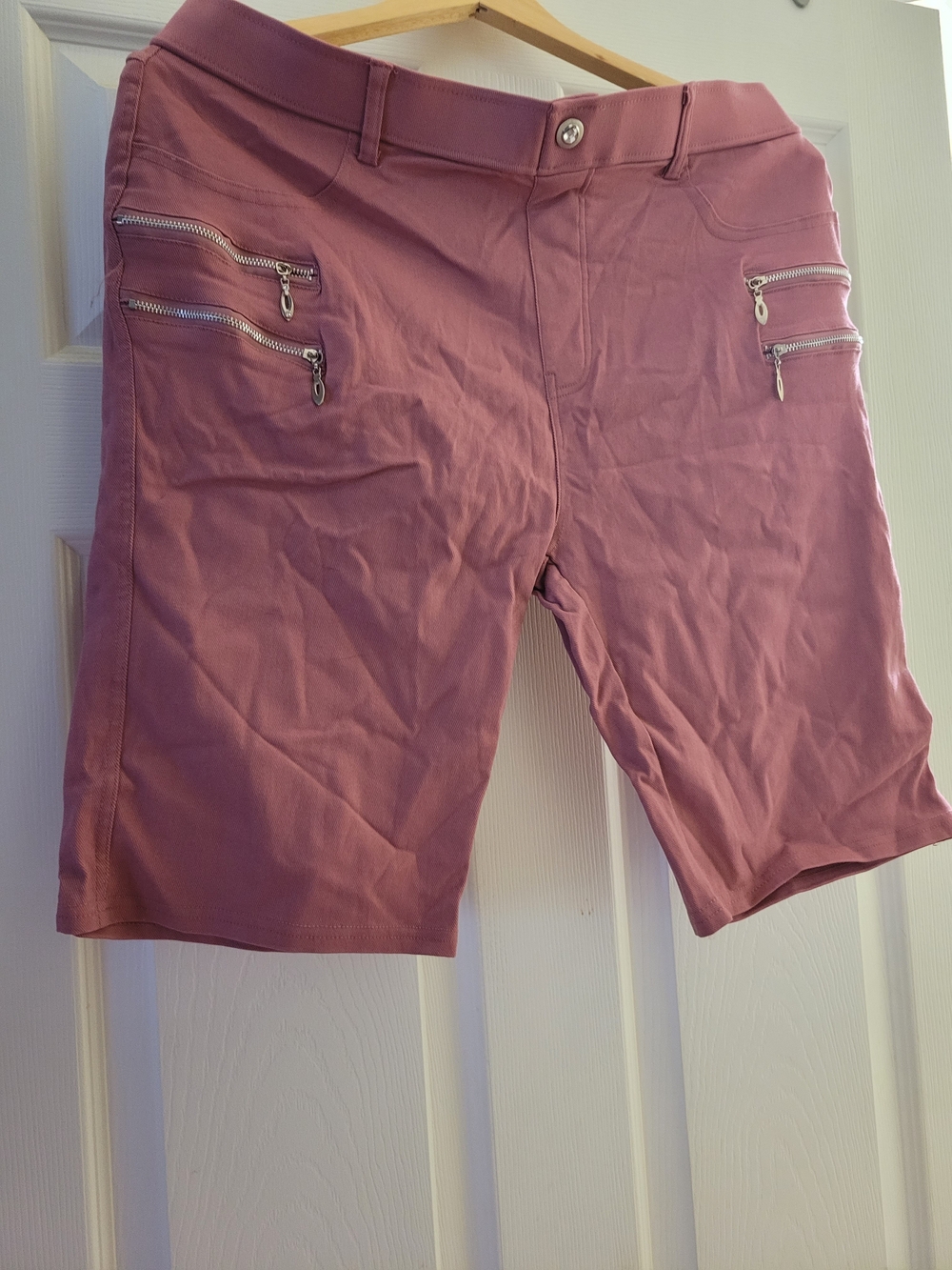 Men's Pink Zip-Pocket Stretch Shorts